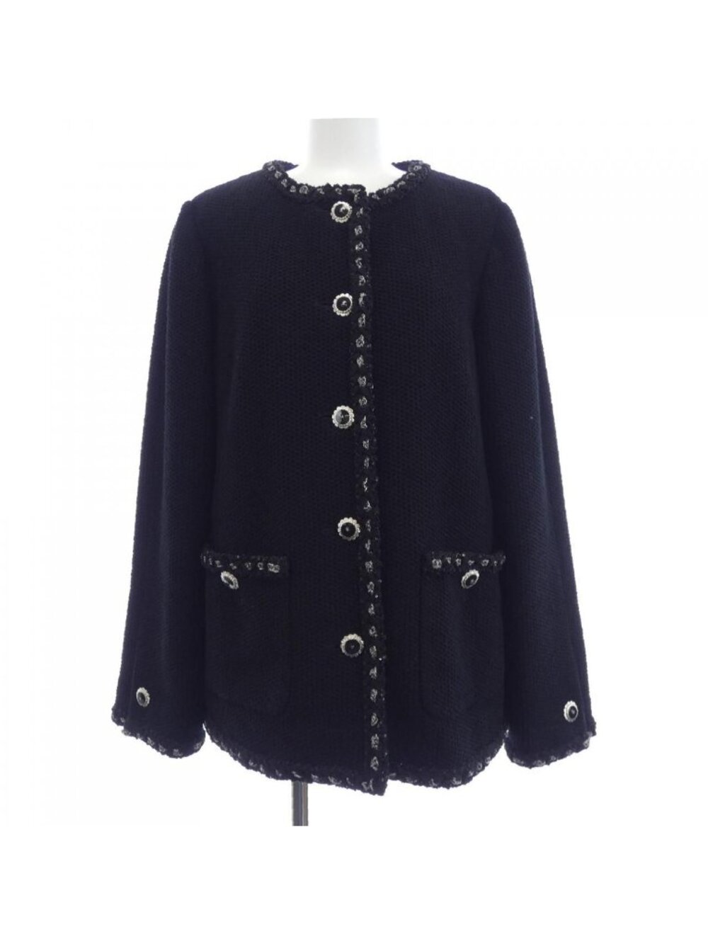 Chanel Collarless Jacket Black